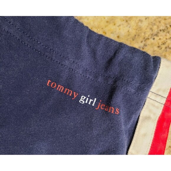 Tommy Girl Jean's Women Sz M Sweatpants Red White Blue Flag Leg Bootcut July 4th - Picture 13 of 14